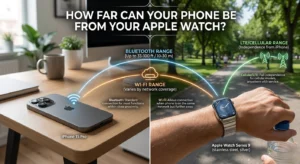 how far can your phone be from your apple watch
